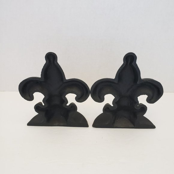 Vintage Cast Iron Fleur De Lis Bookends - Picture 4 of 12